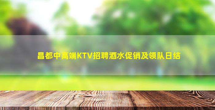 昌都中高端KTV招聘酒水促销及领队日结